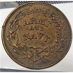1863 CIVIL WAR TOKEN - ARMY AND NAVY