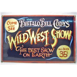 BUFFALO BILL CODYS WILD WEST SHOW PORCELAIN SIGN