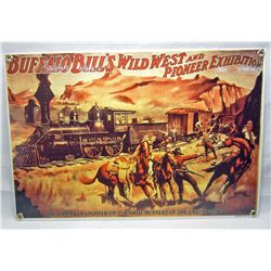 BUFFALO BILL'S WILD WEST & PIONEER EXHIBITION PORCELAIN SIGN
