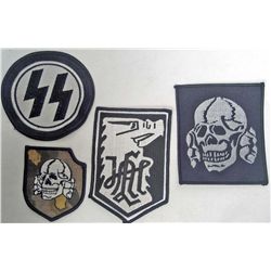 LOT OF 4 GERMAN NAZI WAFFEN SS UNIFORM PATCHES
