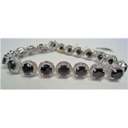 PLATINUM OVER STERLING SILVER LADIES SAPPHIRE BRACELET