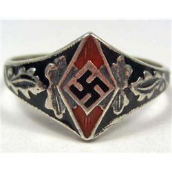 STERLING SILVER GERMAN NAZI ENAMELED RING