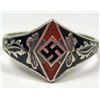 Image 1 : STERLING SILVER GERMAN NAZI ENAMELED RING
