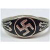 Image 1 : STERLING SILVER GERMAN NAZI ENAMELED RING
