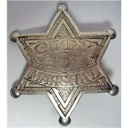 OLD WEST CITY MARSHAL COWBOY ERA LAW BADGE