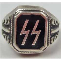 GERMAN NAZI SS ENAMELED RING