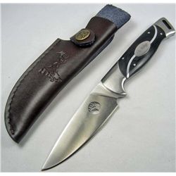 ELK RIDGE FIXED BLADE W/ BLACK PAKKAWOOD HANDLE AND SHEATH