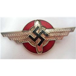 GERMAN NAZI DLV GLIDER KORPS OFFICERS VISOR CAP BADGE