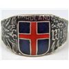 Image 1 : STERLING SILVER GERMAN NAZI ENAMELED NORDLAND RING