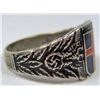 Image 3 : STERLING SILVER GERMAN NAZI ENAMELED NORDLAND RING