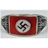 Image 1 : STERLING SILVER GERMAN NAZI ENAMELED RING