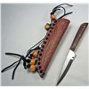 Image 1 : SMALL PATCH HUNTER KNIFE W/ HORN HANDLE AND LEATHER BELT SHEATH