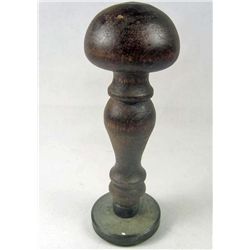 GERMAN NAZI WAX SEAL / RUBBER STAMPER W/  WOOD HANDLE