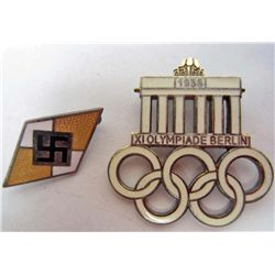 GERMAN NAZI 1936 SUMMER BERLIN OLYMPIAD BADGE