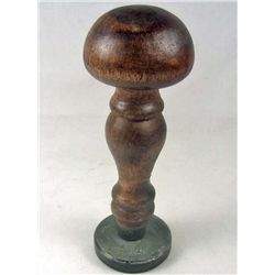 GERMAN NAZI WAX SEAL / RUBBER STAMP W/ WOOD HANDLE