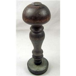 GERMAN NAZI WAX SEAL / RUBBER STAMP W/ WOOD HANDLE