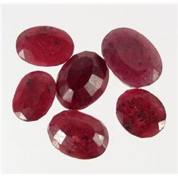 6593 - 59.3 CTW - LOT OF 6 - NATURAL OVAL CUT RUBIES