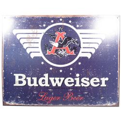 9929 - BUDWEISER LAGER BEER METAL SIGN