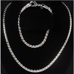 10957 - SILVER BRACELET AND NECKLACE SET MARKED .925