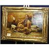 Image 1 : 1 OIL PAINTING, TROY DENTON, HOLDING PEACE PIPE....