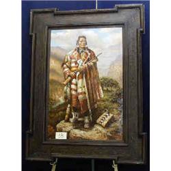 1 OIL PAINTING-TROY DENTON. WRAPPED IN AMERICAN 36" X 24"....