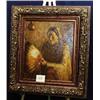 Image 1 : 1 OIL PAINTING, TROY DENTON, HOLDING WAR BONNET....