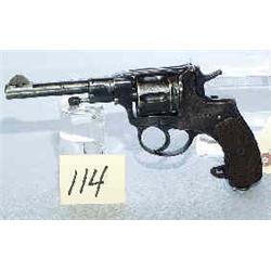 1 RUSSIAN NAGANT 7.62MM 7CHAMBER SN. 21625, DATED 1915 HOLSTER....