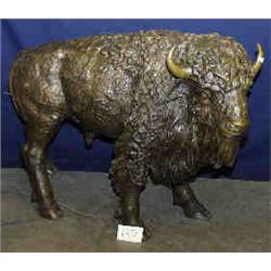1 BRONZE-BUFFALO 31"H AT SHOLDER 46"TAIL TO NOSE....