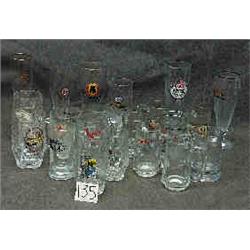 1 BOX FULL OF BEER GLASSES...
