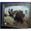 Image 1 : 1 OIL PAINTING-TROY DENTON. KILLING BUFFALO. X 48"....