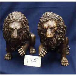 1 BRONZE-LION SILVER PLATED X 12"H....