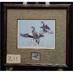 1 PRINT-MAYNARD REECE "TEXAS STAMP" 1983 S/N 7356/7700 STAMP 8" X 10"...
