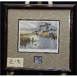 1 PRINT-HERB BOOTH "TEXAS DUCK 1986 S/N 2687/8600 STAMP 8" X 10"...