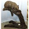 Image 1 : A 1 BRONZE BEAR ON TREE TRUNK 41"L....