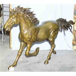 A 1 BRONZE HORSE RUNNING HORSE. 76"L....