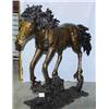 Image 1 : B 1 BRONZE HORSE RUNNING HORSE ON BASE. 59"H, 82"L....