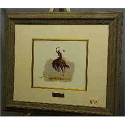 A 1 PRINT-FREDERIC REMINGTON RUNNING BUCKER" 12"X14"...