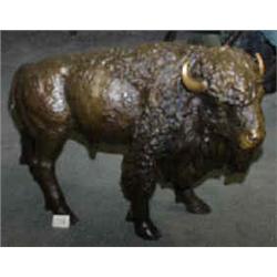 A 1 BRONZE BUFFALO, 33"H, 45"L....