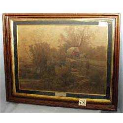 A 1 PRINT-ALBERT FITCH BELLOWS TRAIN" A HAND COLORED CA. 1900 IN PERIOD FRAME. 18"X24"....