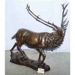 A 1 BRONZE STAG 30"H, 28"L....