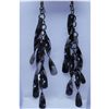 Image 1 : 36.25 CTW BLACK STEEL DANGLING EARRING