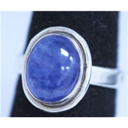 20.40 CTW TANZANITE RING .925 STERLING SILVER