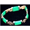 Image 1 : 51.25 CTW GREEN JADE BRASS BRACELET