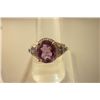 28.00 Amethyst and TANZANITE cut fine ring .925 STERLIN
