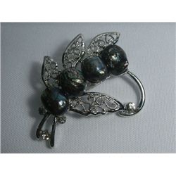 BUTTERFLY BLACK KISHI PEARL BROOCH AUTHENTIC PHILIPPINE