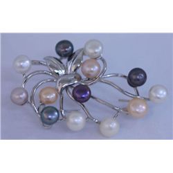 MULTICOLOR PEARL BROOCH