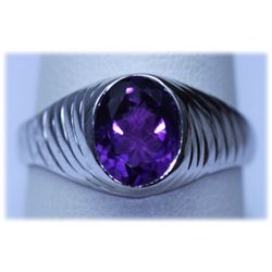 22.00 CTW AMETHYST RING .925 STERLING SILVER