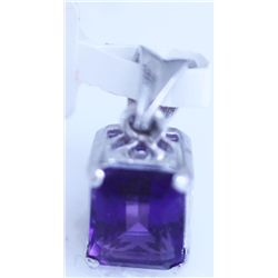 9.50 CTW AMETHYST PENDANT .925 STERLING SILVER