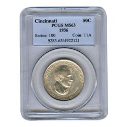 Certified Commemorative Half Dollar Cincinatti MS63 PCG