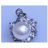 Image 1 : 16.05 CTW WHITE PEARL AND CZ PENDANT